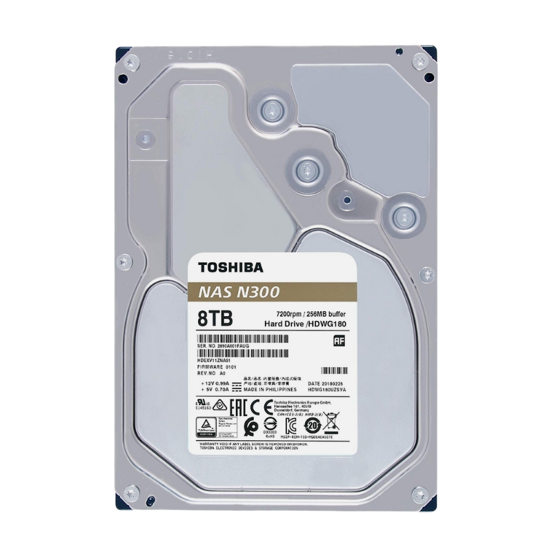 Ổ cứng NAS Toshiba N300 8TB (HDWG480UZSVA) | Bền bỉ - Chính hãng