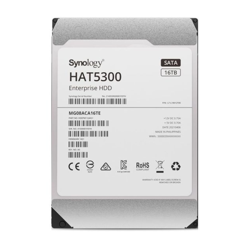 Ổ cứng HDD Synology 16TB 3.5 inch 7200rpm, SATA 6Gb/s (HAT5300-16T)