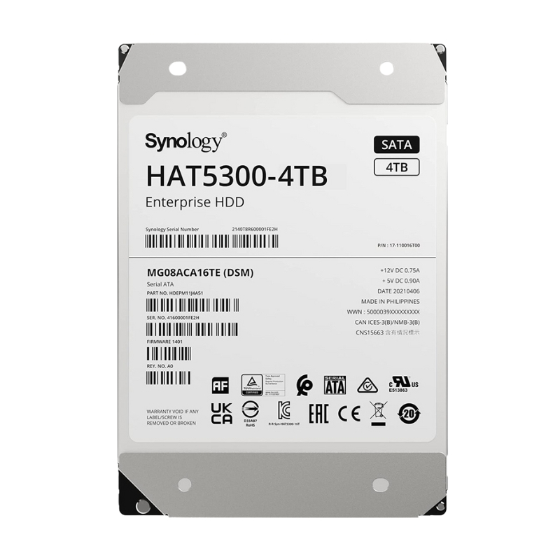 Ổ cứng HDD Synology 4TB 3.5 inch 7200rpm, SATA 6Gb/s (HAT5300-4T)