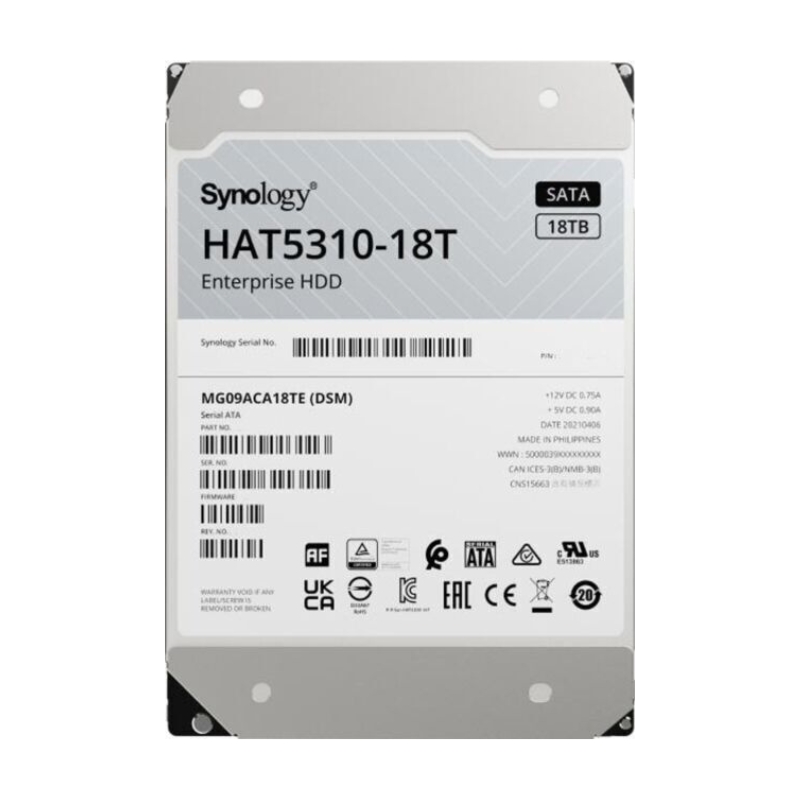 Ổ cứng HDD Synology 18TB 3.5 inch 7200rpm, SATA 6Gb/s (HAT5310-18T)