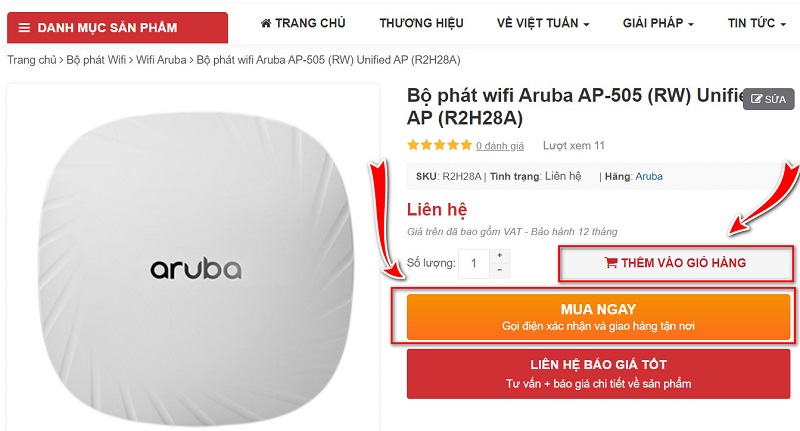 Mua hàng trên website Việt Tuấn