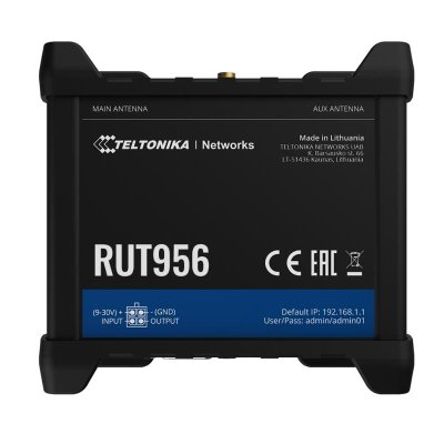 Router 3G/4G công nghiệp Teltonika RUT956 Dual SIM, 4 cổng LAN, hỗ trợ RS232/RS485, chịu tải 100 User