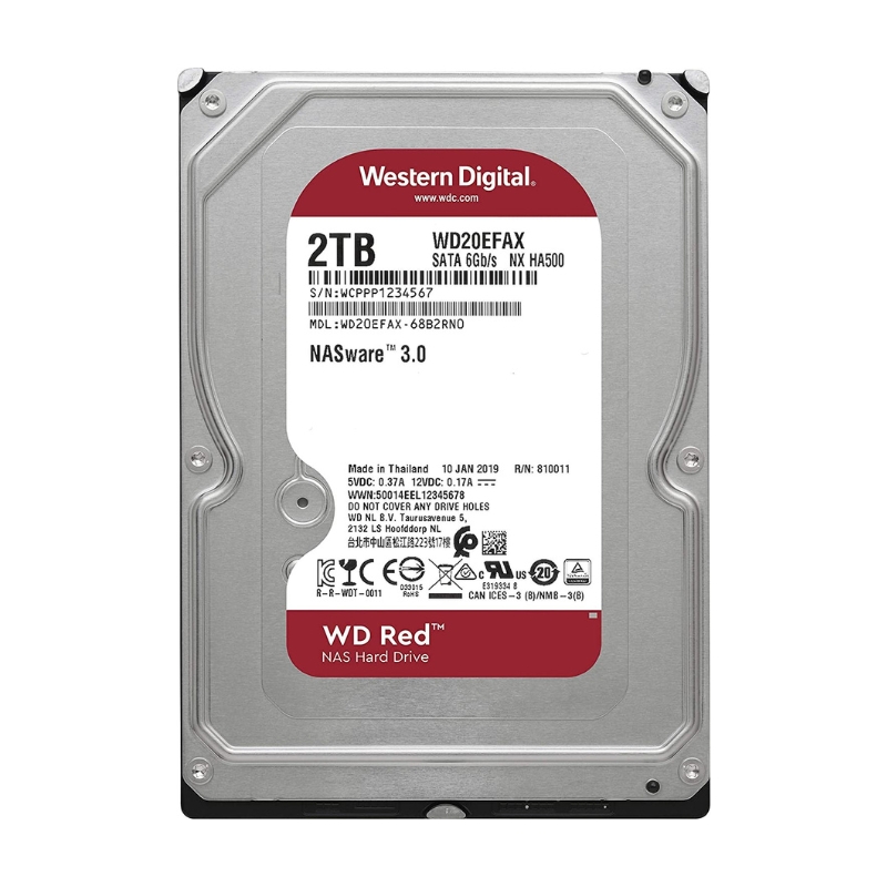 Ổ cứng WD Red 2TB, 3.5, SATA 3, 256MB Cache, 5400RPM (WD20EFAX)