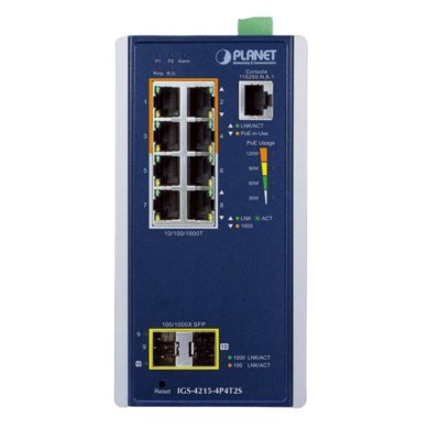 IGS-4215-4P4T2S, switch công nghiệp 8 cổng ethernet Planet