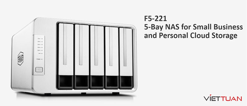 Thiết bị lưu trữ dữ liệu NAS 5 khay ổ cứng phù hợp sử dụng cho cá nhân/ gia đình/ doanh nghiệp nhỏ.