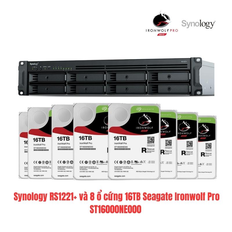 Combo NAS Synology RS1221+ và 8 ổ cứng 16TB Seagate Ironwolf Pro ST16000NE000. Cho người dùng doanh nghiệp
