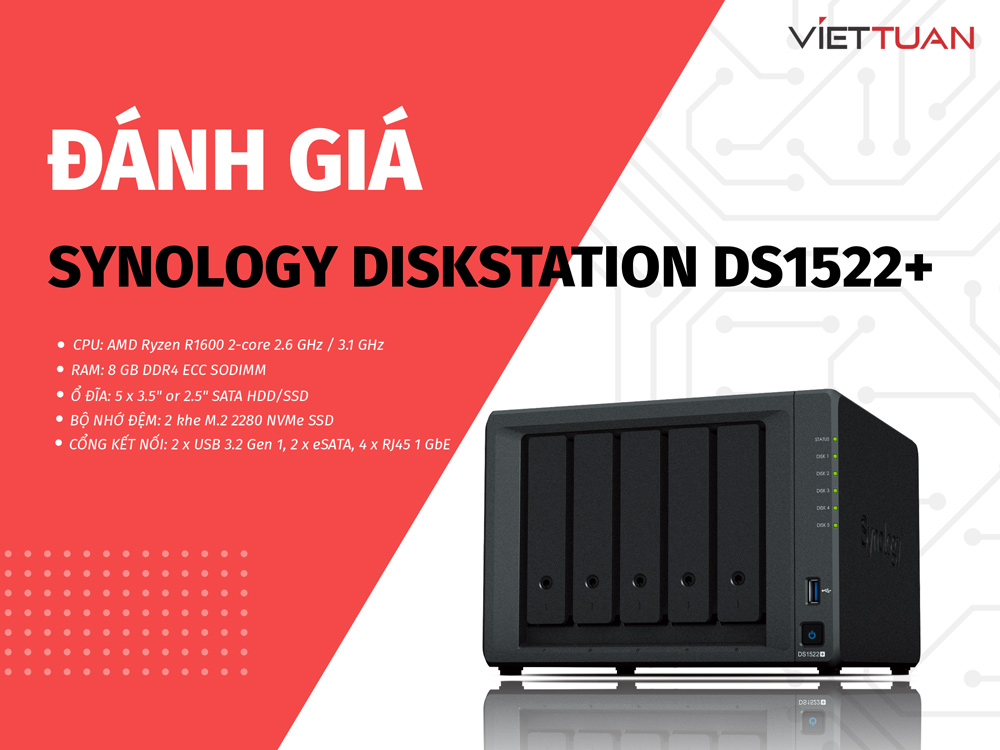 Đánh giá NAS Synology DiskStation DS1522+ - Giải pháp lưu trữ tối ưu cho doanh nghiệp