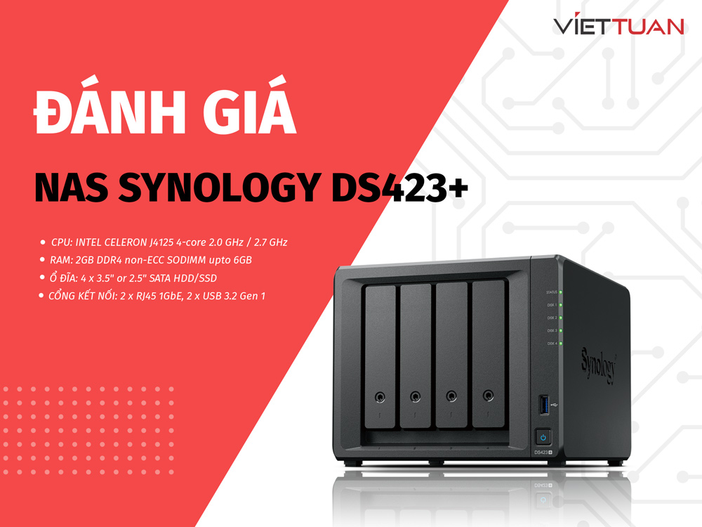 Tổng quan về Synology DS423+, thiết bị lưu trữ 4 khay thay thế DS420+ ra mắt