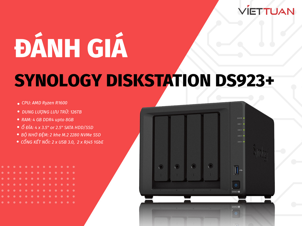 Đánh giá NAS Synology DiskStation DS923+ - Thiết bị lưu trữ 4 khay phù hợp với doanh nghiệp vừa và nhỏ