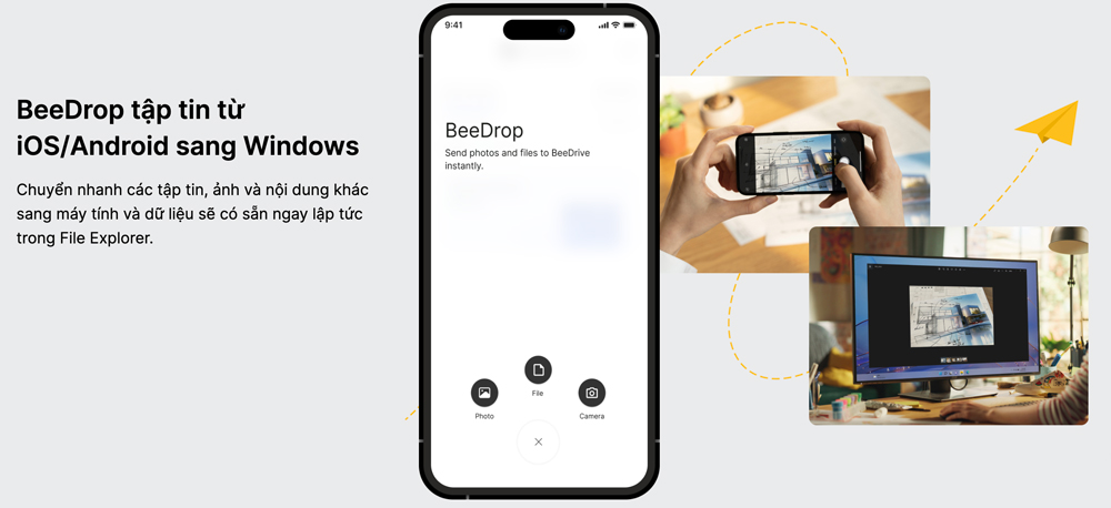 Synology BeeDrive cung cấp tính năng BeeDrop tương tự như tính năng AirDrop của Apple