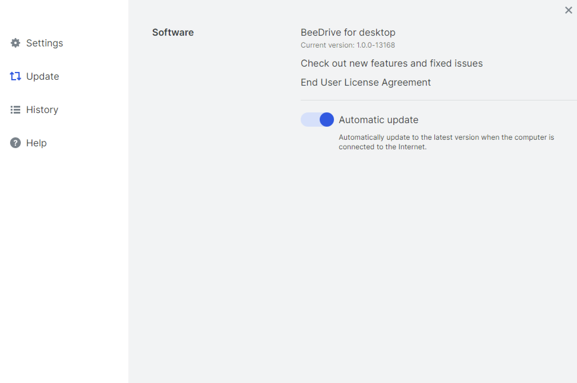 Trong Menu Update, bạn có thể xem trước các bản cập nhật cũng như có thể cài đặt cập nhật tự động