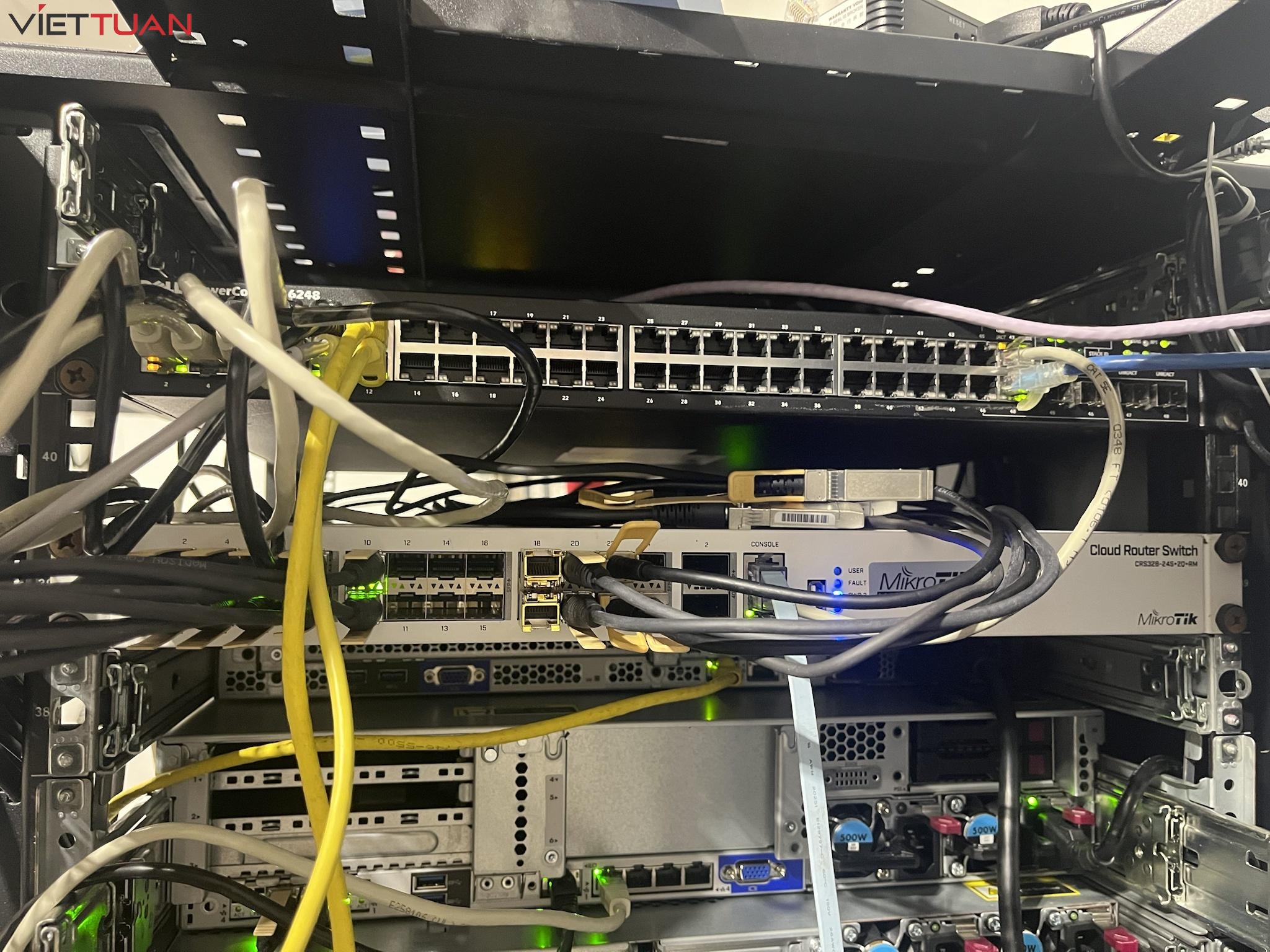 Với các cổng SFP+ và QSFP+, CRS326-24S+2Q+RM cho phép kết nối linh hoạt với các thiết bị mạng