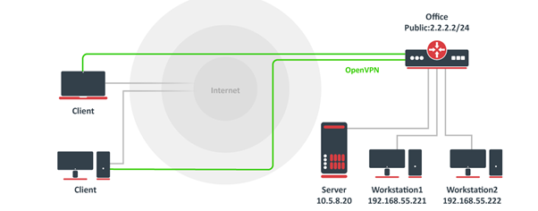 Mô hình kết nối OpenVPN