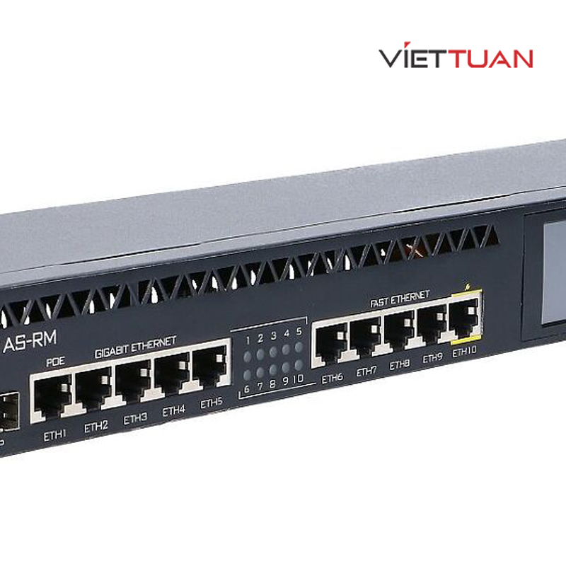Với việc được trang bị 10 cổng Ethernet RB2011UiAS-RM có thể mở rộng kết nối tới nhiều thiết bị hơn