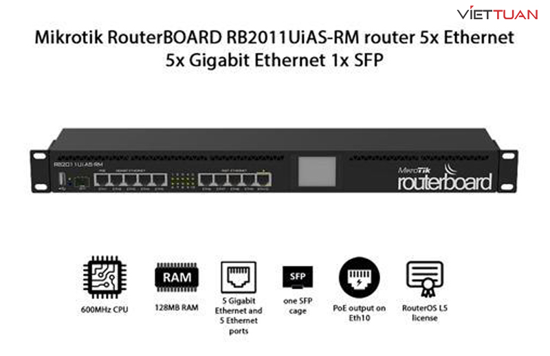 RB2011UiAS-RM là thiết bị router có hiệu suất cao mà giá vô cùng hợp lý, phải chăng