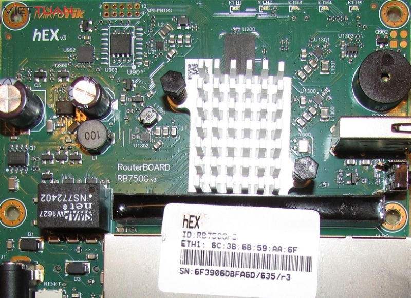 Ảnh thực tế Mainboard của thiết bị Router MikroTik RB750Gr3 (hEX)
