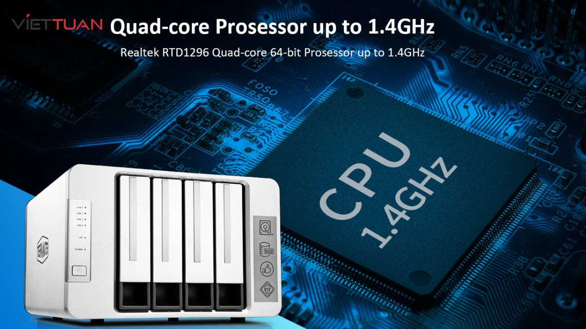 F4-210 được trang bị CPU lõi tứ Realtek RTD1296 tốc độ xử lý lên tới 1.4 GHz