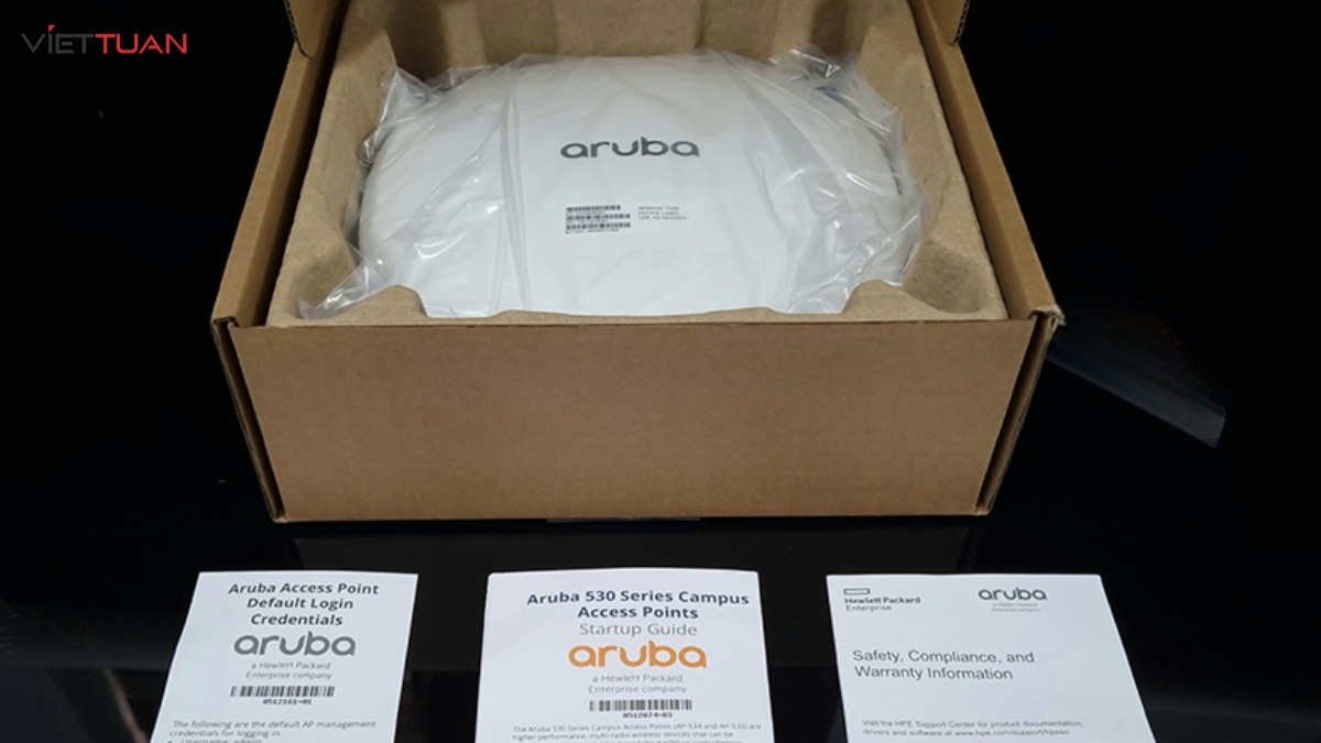 Mở hộp sản phẩm bộ phát wifi Aruba AP-535 