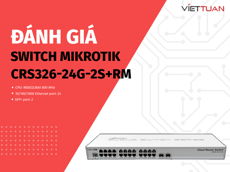 Đánh giá Switch MikroTik CRS326-24G-2S+RM | Thiết bị Switch tầm trung cho doanh nghiệp