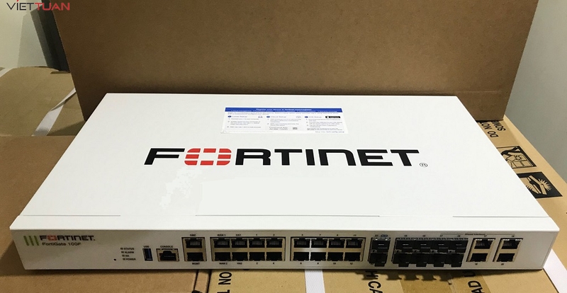 Mặt trước thiết bị Firewall Fortinet FortiGate 100F