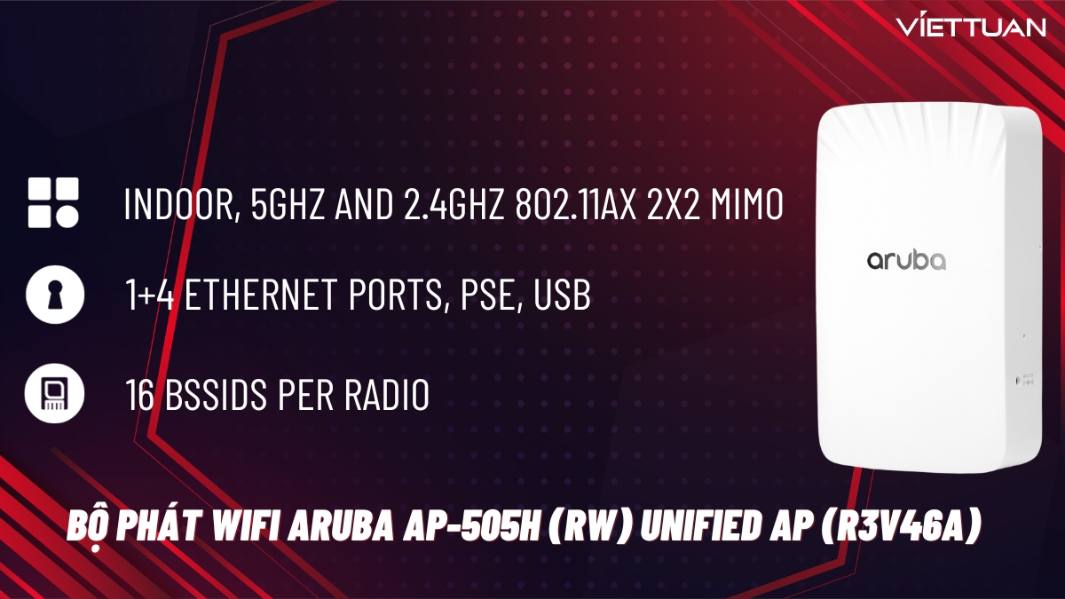 Bộ phát wifi Aruba AP-505H (RW) Unified AP (R3V46A)