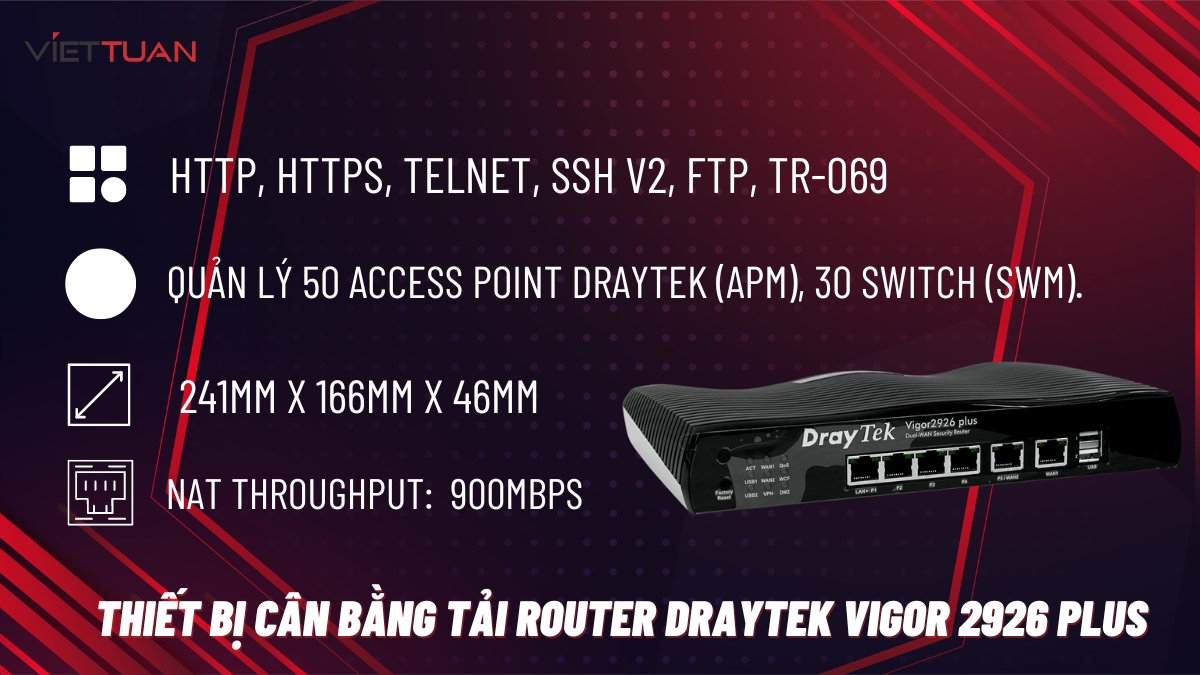Thiết bị cân bằng tải Router Draytek Vigor 2926 plus