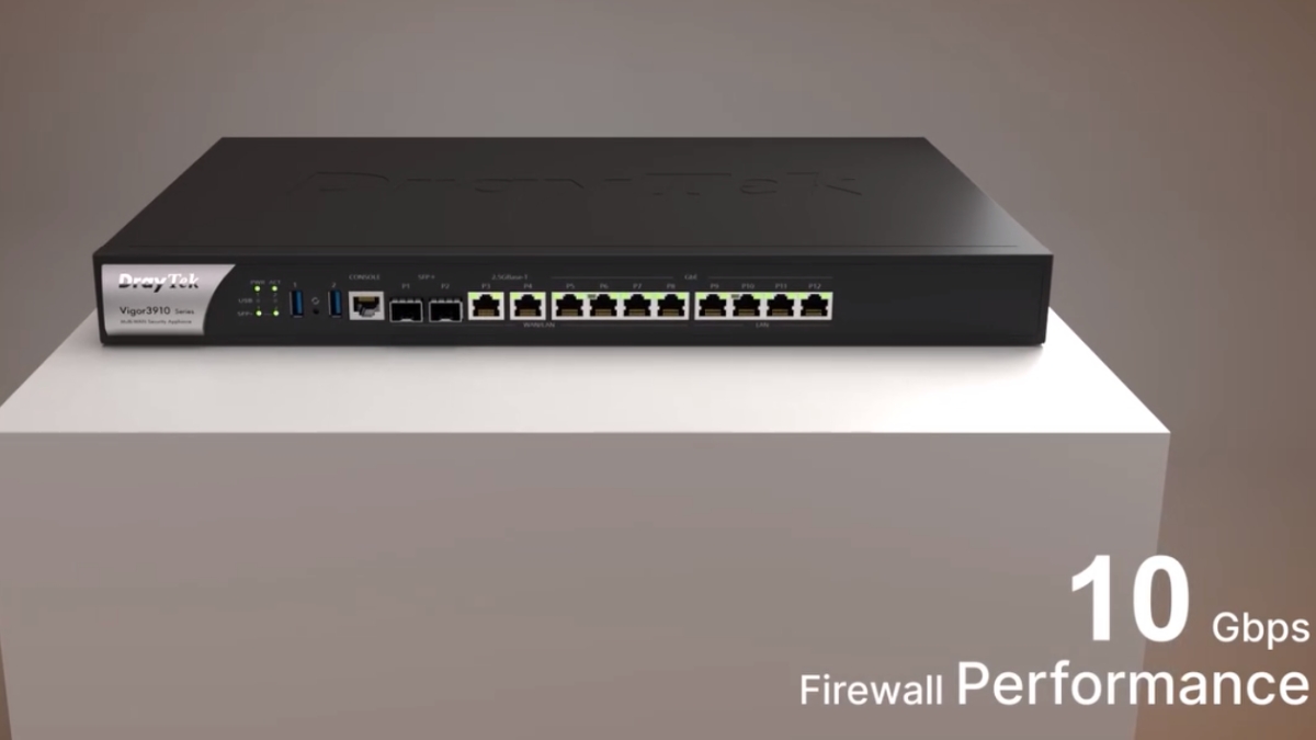 Draytek Vigor3910 tích hợp phần mềm firewall để bảo vệ mạng