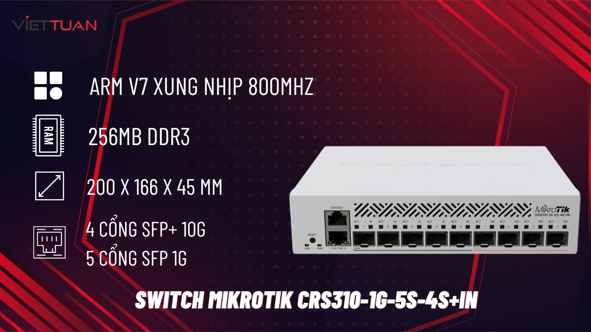 Switch MikroTik CRS310-1G-5S-4S+IN