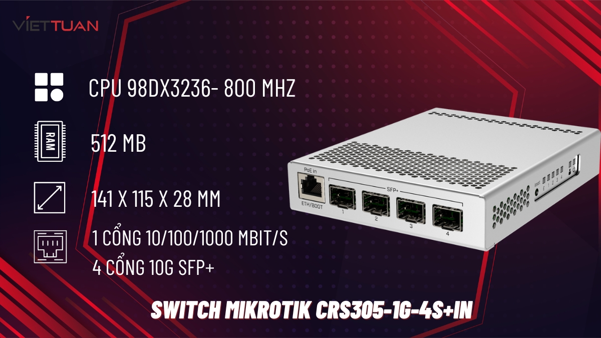 Thiết bị Switch MikroTik CRS305-1G-4S+IN