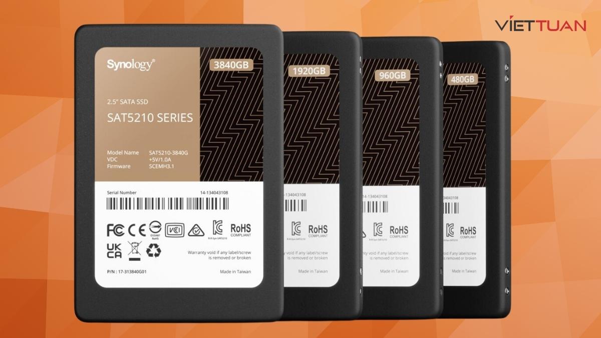 Ổ cứng SSD Synology 3.84TB 2.5 inch SATA 6 Gb/s (SAT5210-3840G) được sản xuất theo chuẩn SATA III