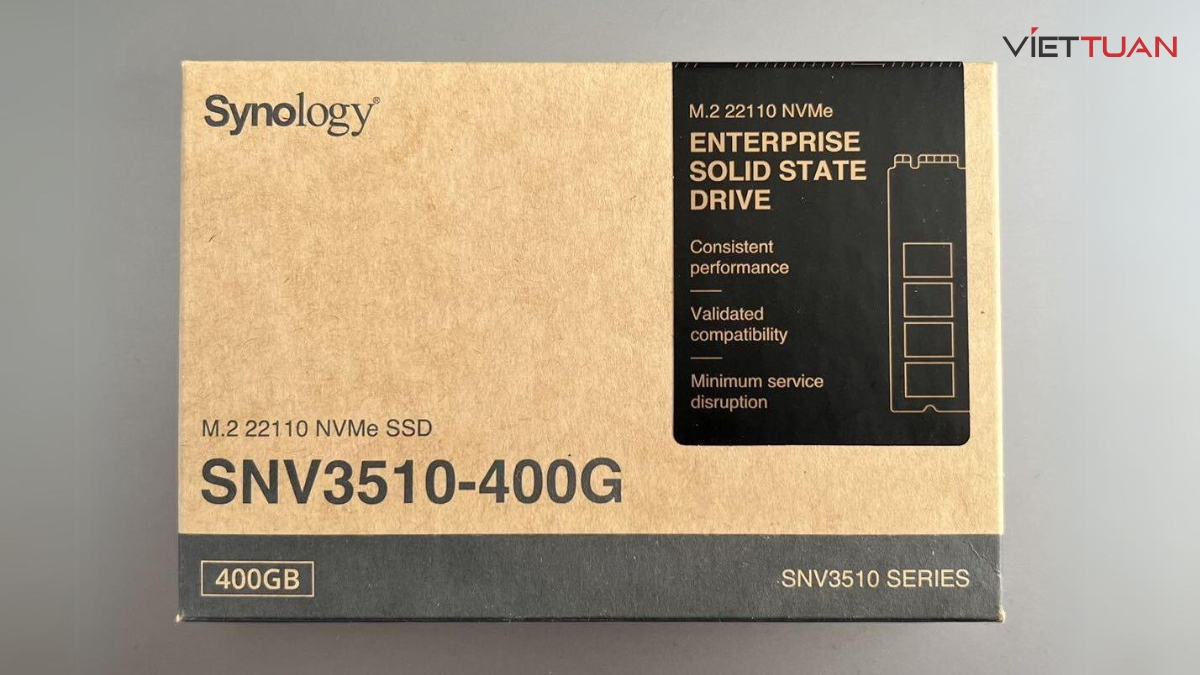 Hộp cùng sản phẩm Ổ cứng SSD Synology 400GB M.2 22110 NVMe (SNV3510-400G)