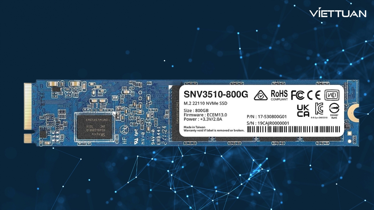 Ổ cứng SSD Synology 800GB M.2 22110 NVMe (SNV3510-800G) có tính năng bảo vệ dữ liệu đầu cuối