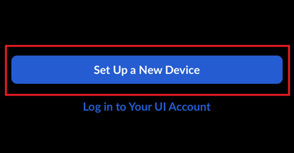 Truy cập vào ứng dụng, chọn Set Up a New Device.