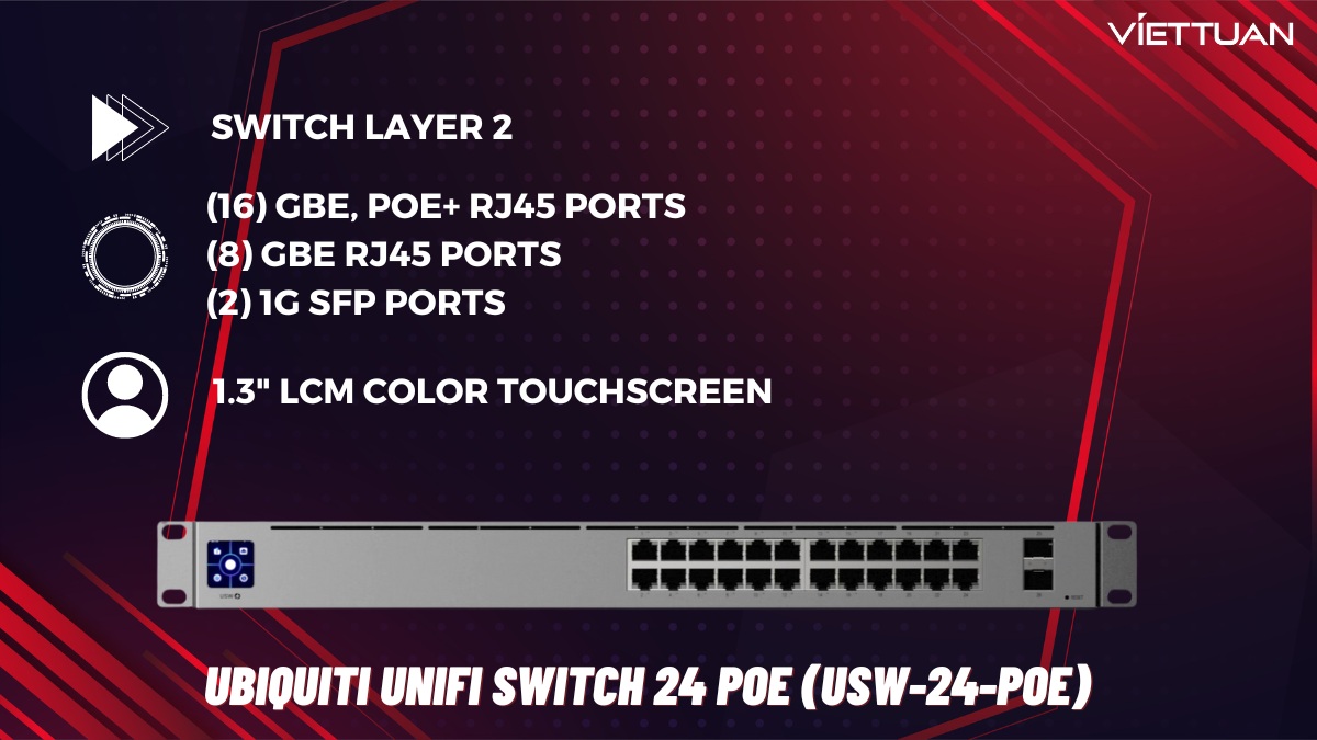 Thiết bị chuyển mạch Ubiquiti UniFi Switch 24 PoE (USW-24-PoE)