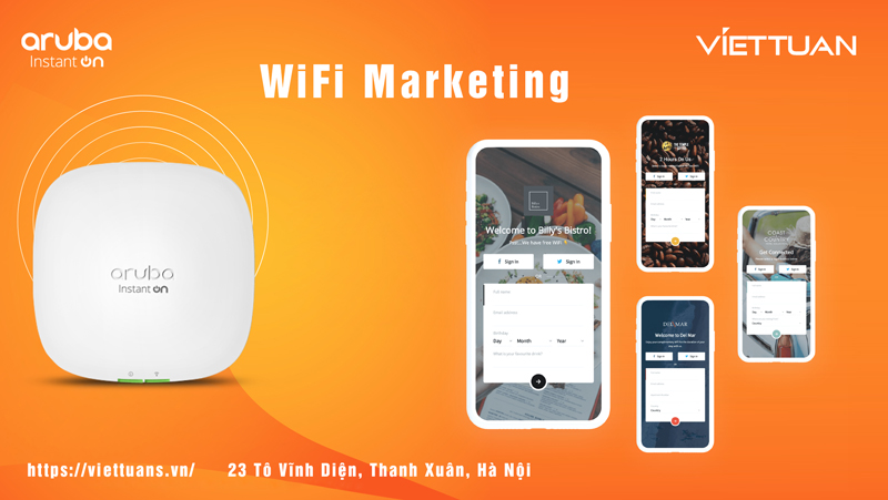 Aruba Instant On AP21 hỗ trợ thiết lập hệ thống Wifi Marketing hiệu quả