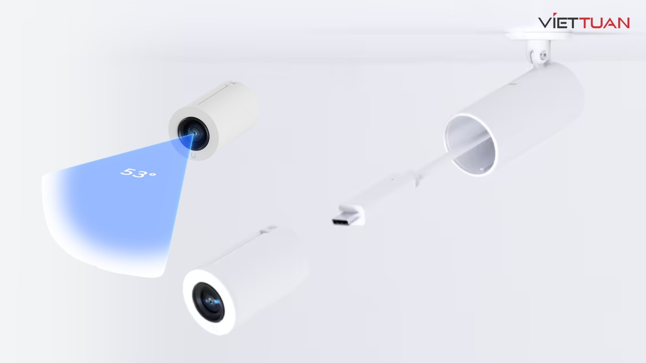 UniFi AI Theta Pro Long-Distance Lens với trường nhìn ngang 53° để nắm bắt mọi góc nhìn trong các khu vực rộng lớn