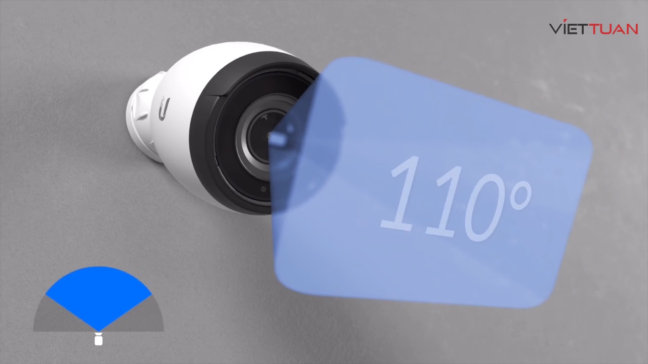 Camera UniFi G5 Pro với ống kính varifocal 4.1-12.3mm cho phép điều chỉnh góc nhìn từ 109.9 độ đến 35 độ 