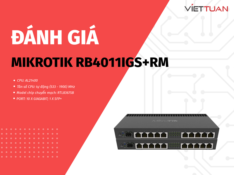 Đánh giá MikroTik RB4011iGS+RM: Router chịu tải 450 user hoàn hảo Cho Doanh Nghiệp
