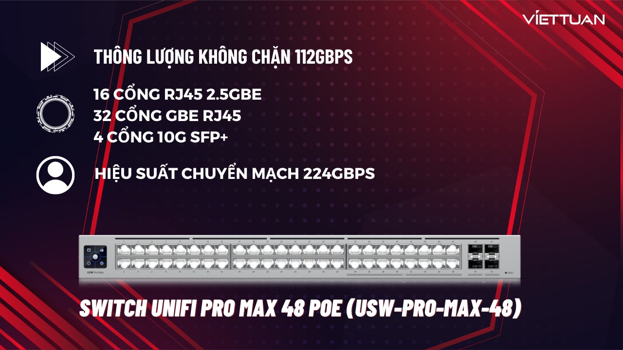 Thiết bị chuyển mạch Switch UniFi Pro Max 48 (USW-Pro-Max-48)